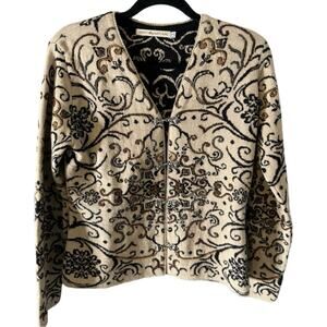 Simply Natural women’s tan alpaca knit cardigan sweater size small